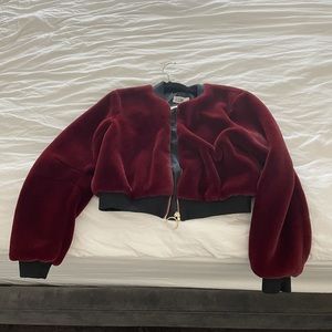 SEEK The Label Faux Fur Bomber Jacket Size Small